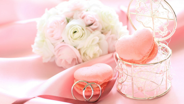 Rings heart cake table flowers free wallpaper - medium preview image