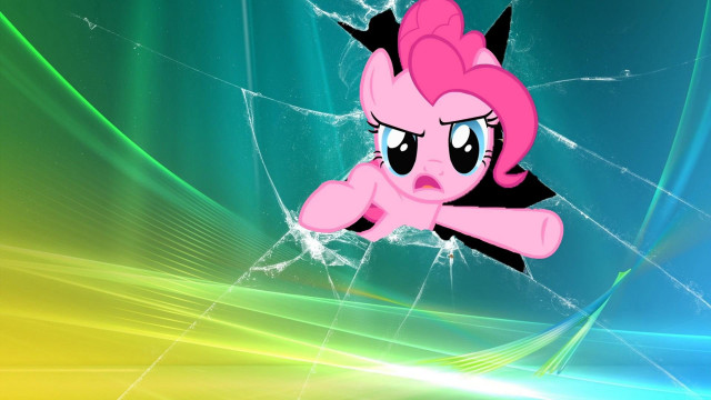 Pinkie pie broken window green free wallpaper - medium preview image