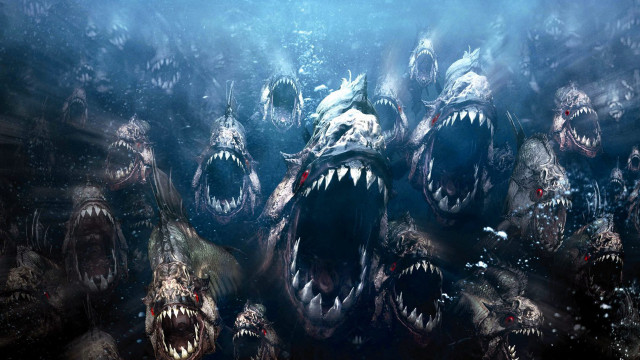 Sharks open mouths light dark free wallpaper - medium preview image