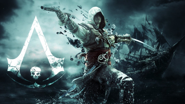Man white outfit sword skull free wallpaper - medium preview image