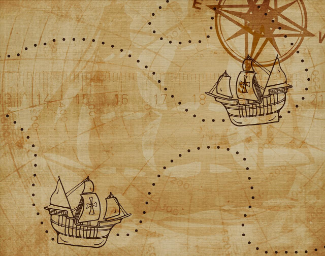 Ship compass drawing paper dots free wallpaper - medium preview image