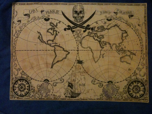 Pirate map skull crossbones treasure free wallpaper - medium preview image