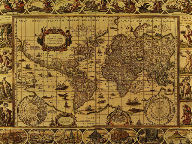 World map major cities detailed #4 free wallpaper - medium preview image