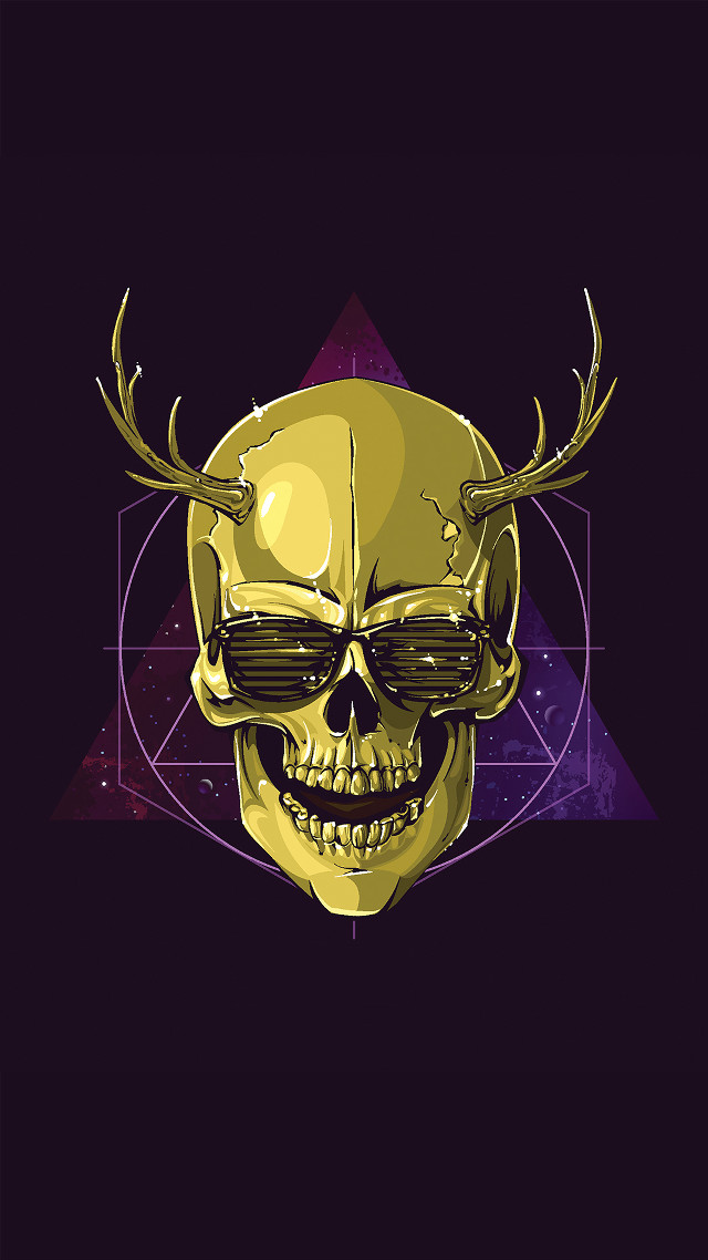 Skull horns glasses head image free wallpaper - medium preview image