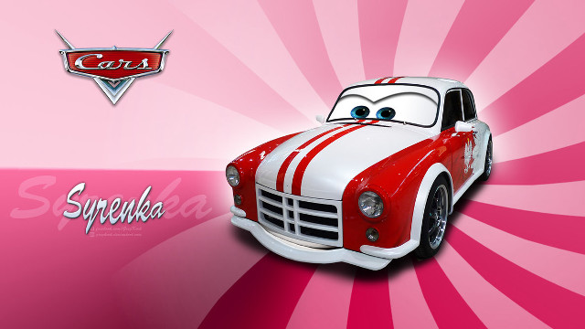 Red white car pink background free wallpaper - medium preview image