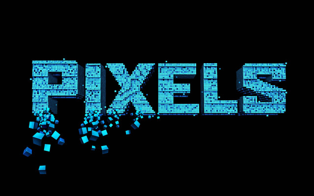 Pixel text effect black background free wallpaper - medium preview image
