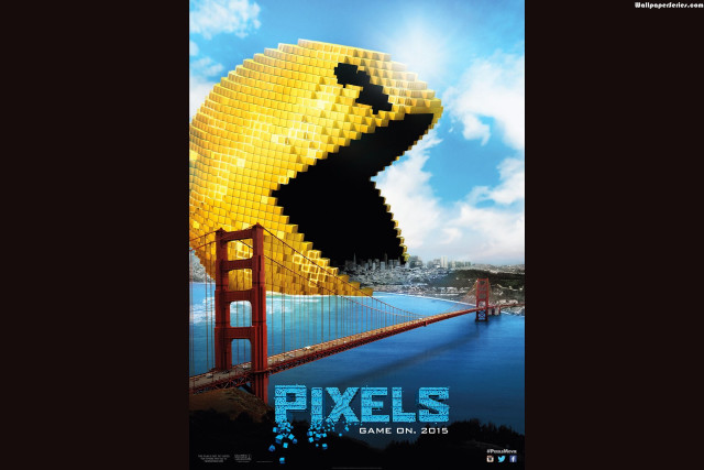 Giant yellow bird flying bridge free wallpaper - medium preview image