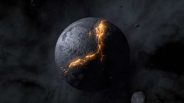 Black lightning bolt dark sky free wallpaper - medium preview image