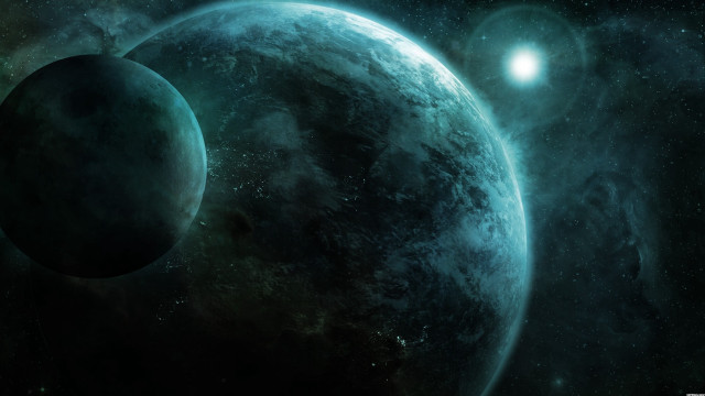 Two planets starry sky moon free wallpaper - medium preview image