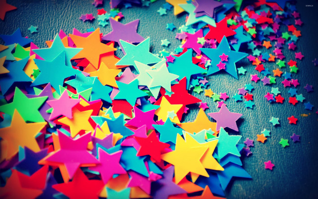 Colorful stars tabletop black background #2 free wallpaper - medium preview image