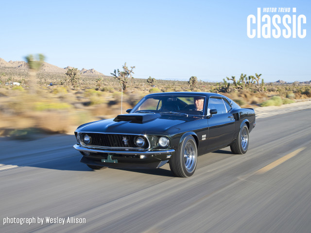 Black mustang desert road man free wallpaper - medium preview image