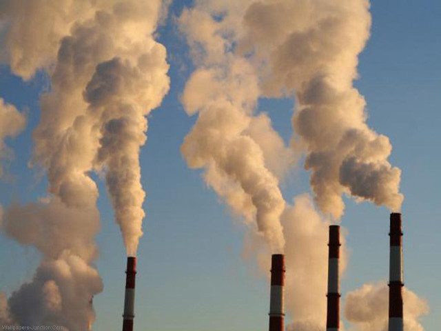 Factory smoke stacks emitting sky free wallpaper - medium preview image