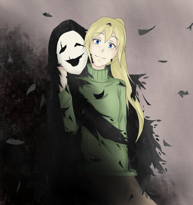 Creepy mask woman black bird free wallpaper - medium preview image