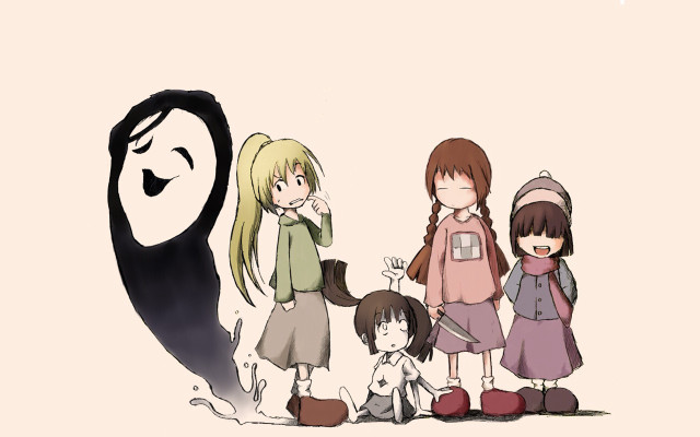 Group people ghost child standing free wallpaper - medium preview image