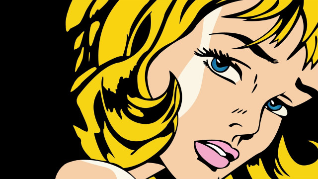 Blonde woman surprised blue eyes free wallpaper - medium preview image