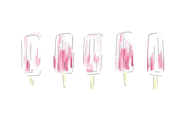Popsicles pink yellow toppings drawing free wallpaper - medium preview image
