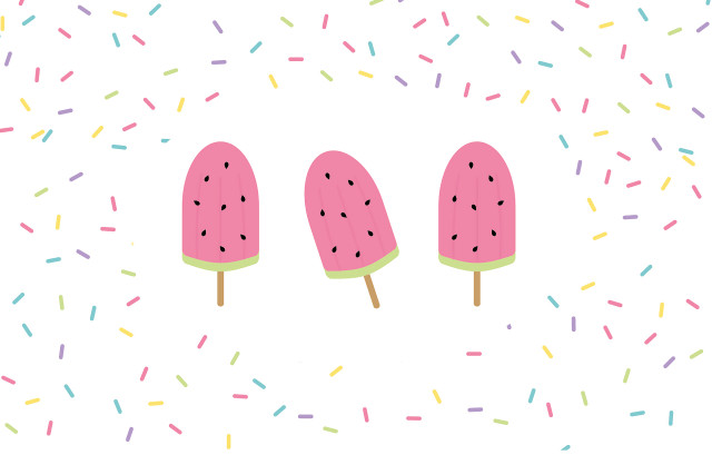 Three popsicles sprinkles summer food free wallpaper - medium preview image