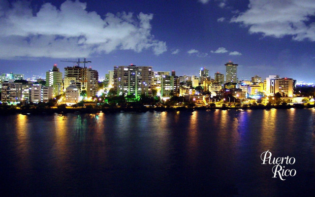 City skyline night reflection clouds #2 free wallpaper for desktop - medium preview image