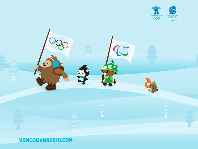 Cartoon bear panda flag snow free wallpaper - medium preview image