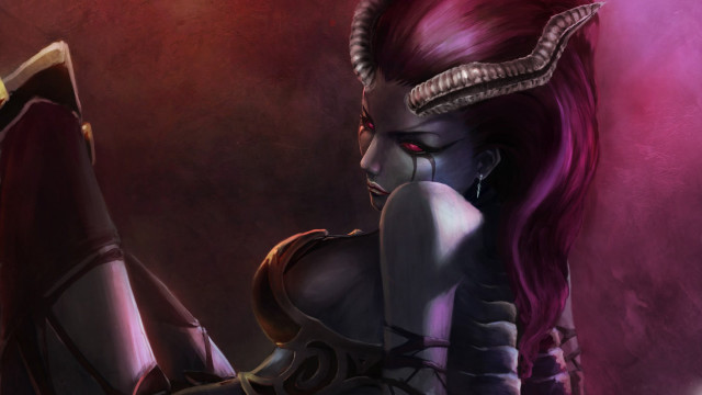 Woman horns demon makeup looking free wallpaper - medium preview image