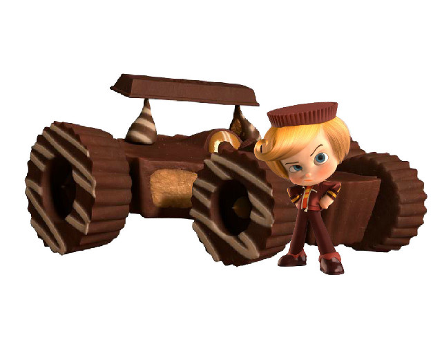 Cartoon character chocolate car sign free wallpaper - medium preview image