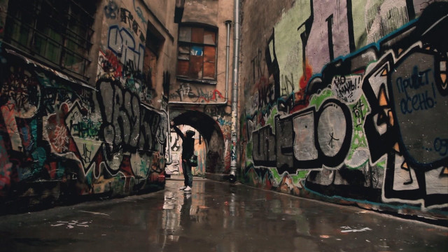 Person tunnel graffiti street car free wallpaper - medium preview image