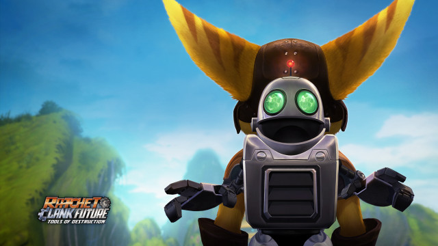 Robot green eyes yellow wing free wallpaper - medium preview image