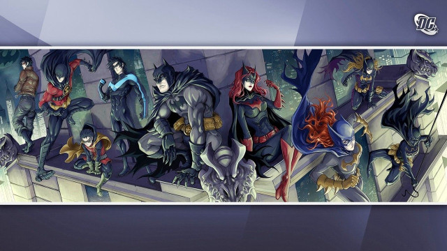 Cartoon characters group wallpaper blue free wallpaper - medium preview image