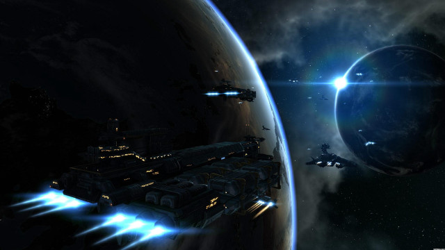 Space station planet starship astronaut free wallpaper - medium preview image