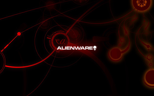 Red black alienware wallpaper circles free wallpaper - medium preview image