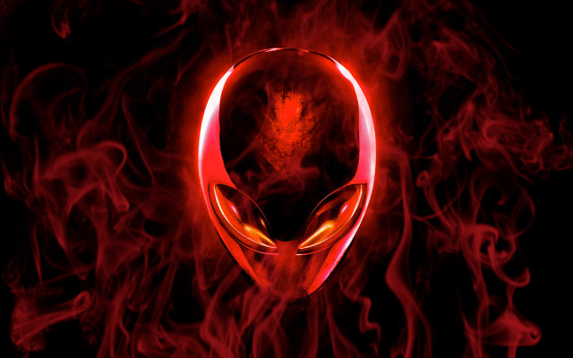 Red alien head black background #2 free wallpaper - medium preview image