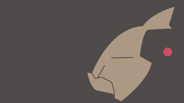 Stylized fish red dot black free wallpaper - medium preview image