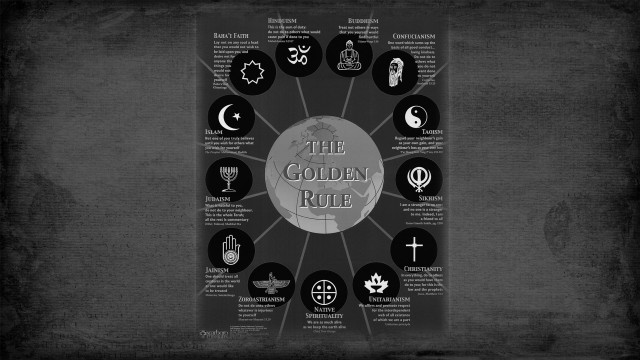 Black white circle golden rules free wallpaper - medium preview image