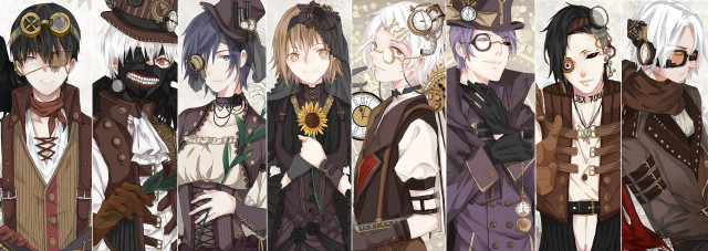 Anime characters outfits hairstyles group free wallpaper - medium preview image