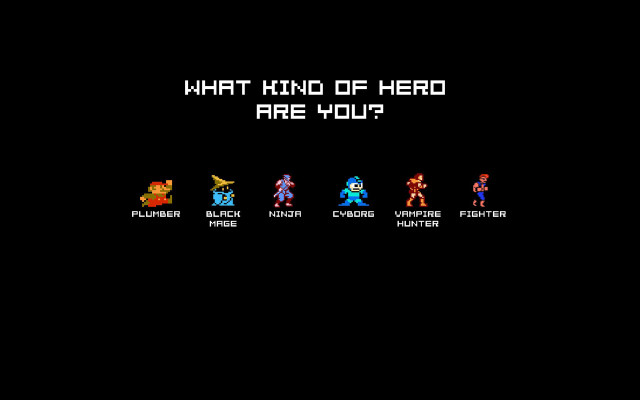 Heroic pixel art characters multiple free wallpaper - medium preview image