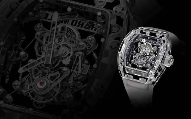 Skeleton watch black background white free wallpaper for desktop - medium preview image