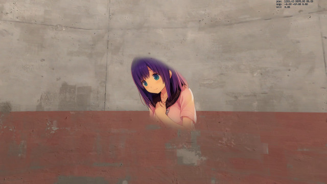 Purple haired girl graffiti school free wallpaper - medium preview image