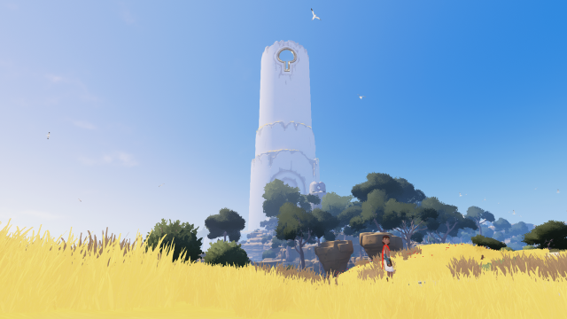 Tall white tower grass forest free wallpaper - medium preview image