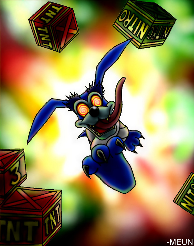 Cartoon character flying blocks box free wallpaper - medium preview image
