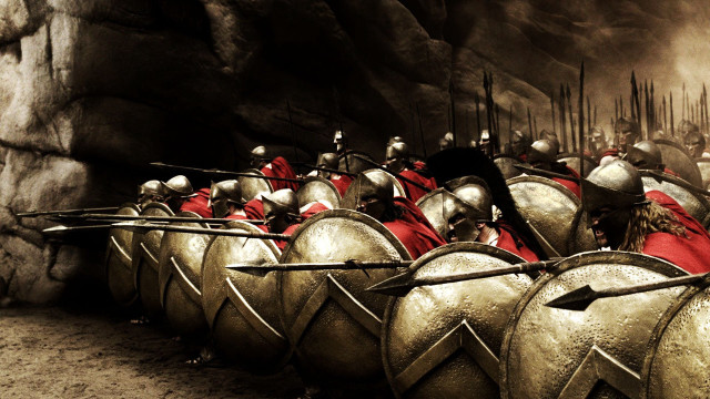 Knights in armor with spears free wallpaper - medium preview image