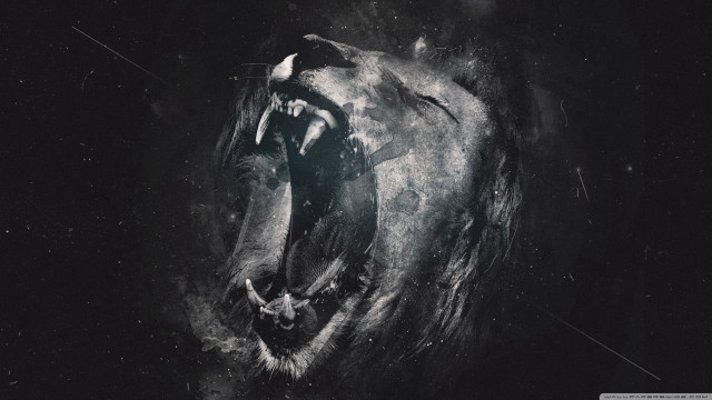 Tiger black white photo mouth free wallpaper - medium preview image