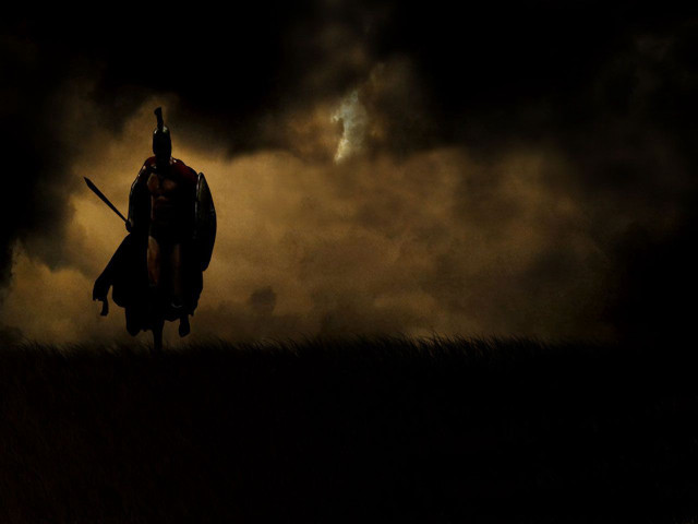 Man sword walking field night free wallpaper - medium preview image