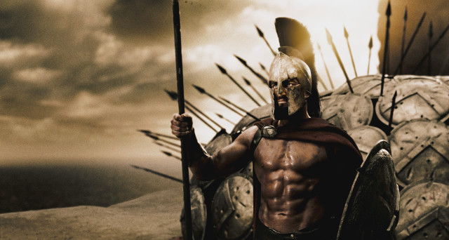 Gladiator man spear sword cloudy free wallpaper - medium preview image