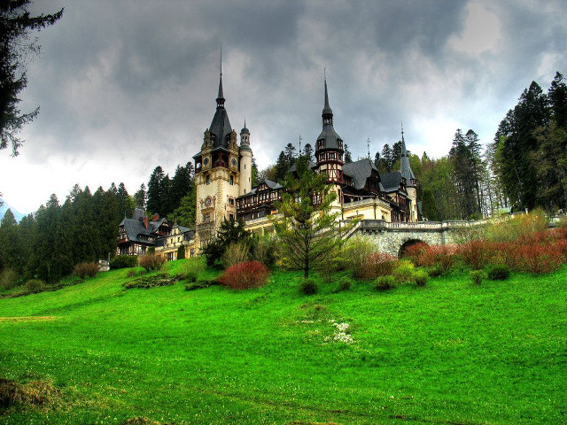 Castle towers hill trees cloudy #2 free wallpaper - medium preview image