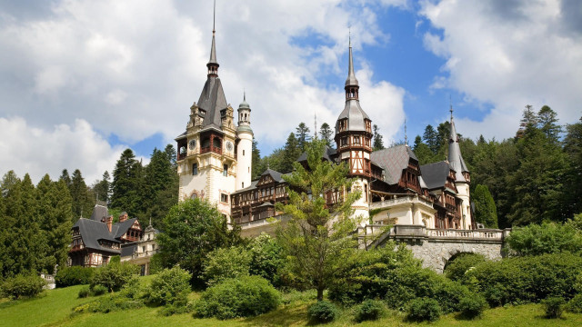 Castle towers clock tower forest free wallpaper - medium preview image