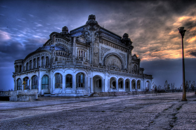 Large building clock tower street free wallpaper - medium preview image