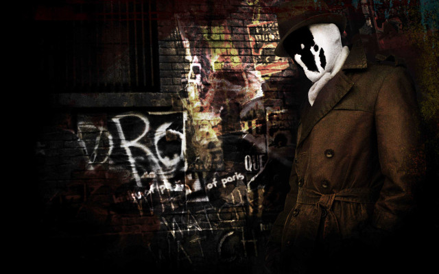 Man trench coat mask brick free wallpaper - medium preview image