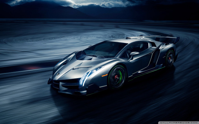 Silver sports car night track free wallpaper - medium preview image