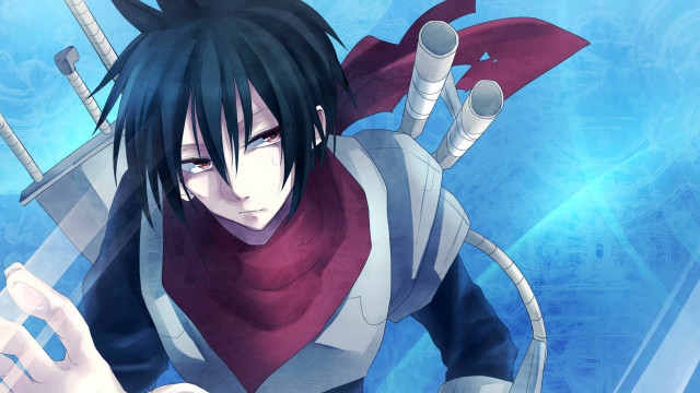 Man black hair red scarf free wallpaper - medium preview image