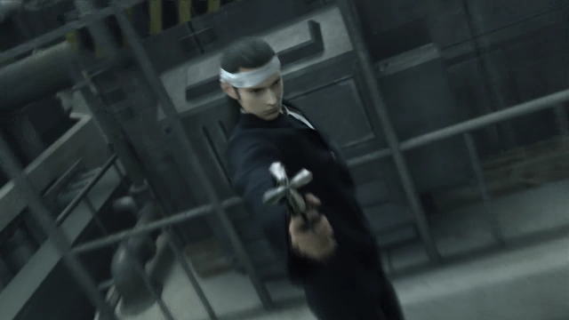Man black coat gun blindfolded free wallpaper - medium preview image